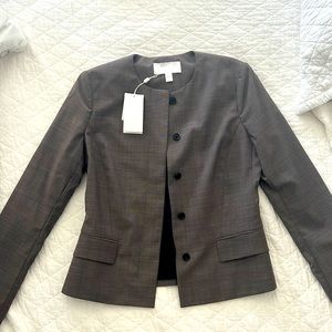 HUGO BOSS Jamaren Terra Melange Collarless Virgin Wool Jacket